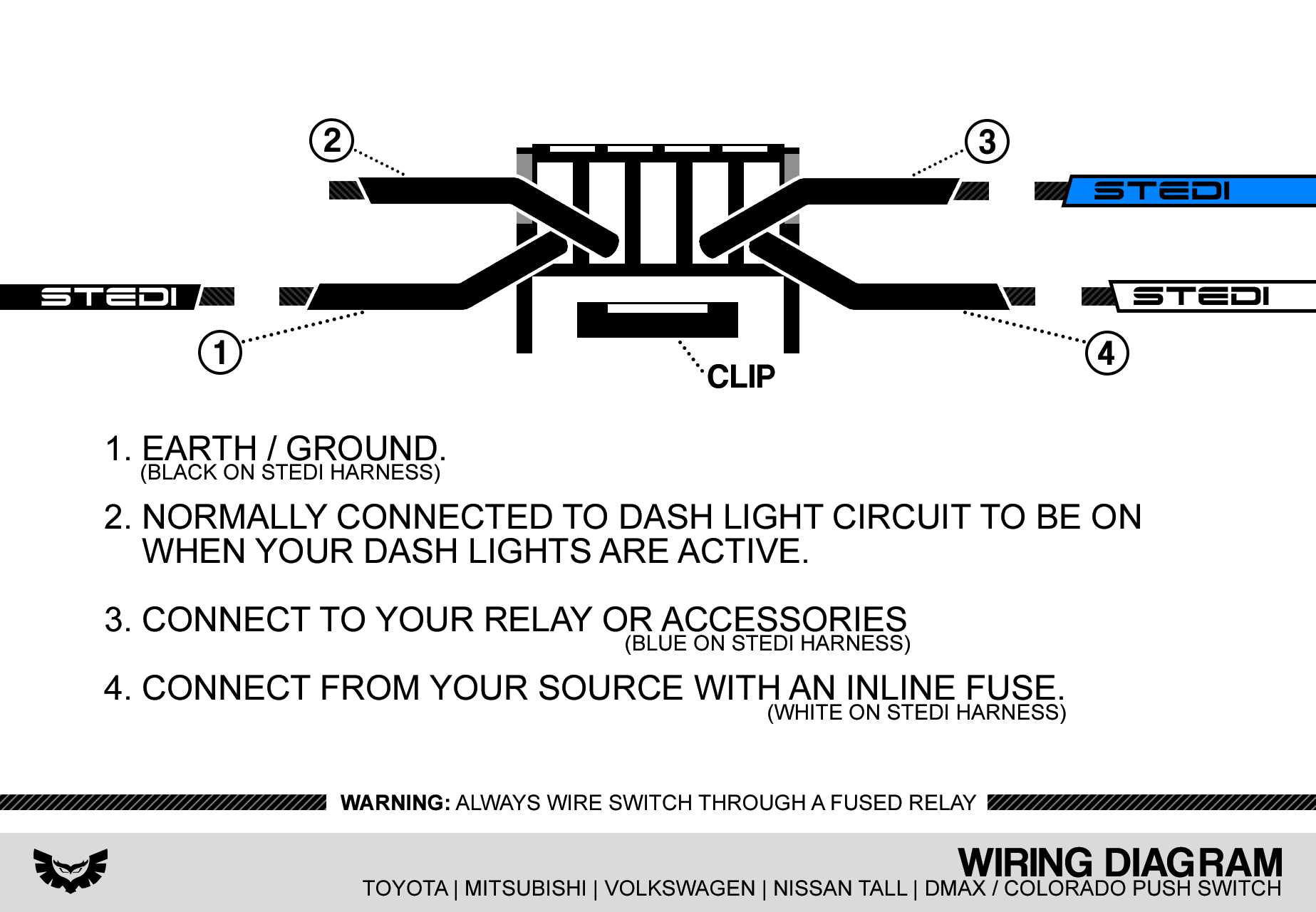 3 Wire Led Light Bar Wiring Diagram To Led Push Button from www.stedi.com.au